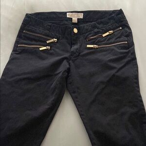 Michael Kors Black Skinny Jeans with Gold Accents